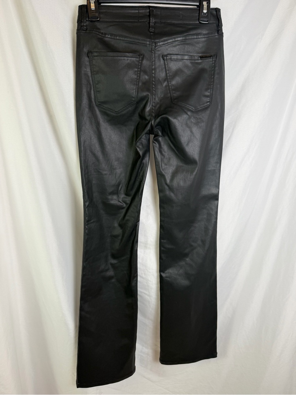 WHBM Black High Rise Bootcut Jeans Pants Size 2 Faux Leather Look - Picture 8 of 11